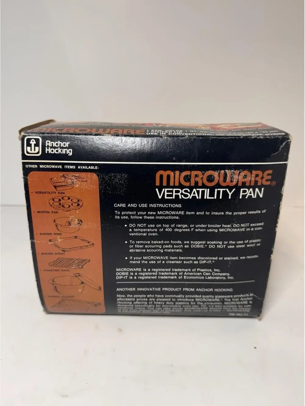 Anchor Hocking MicroWare Vtg Microwave 1 Qt Versatility Pan PM481 w Divided Lid